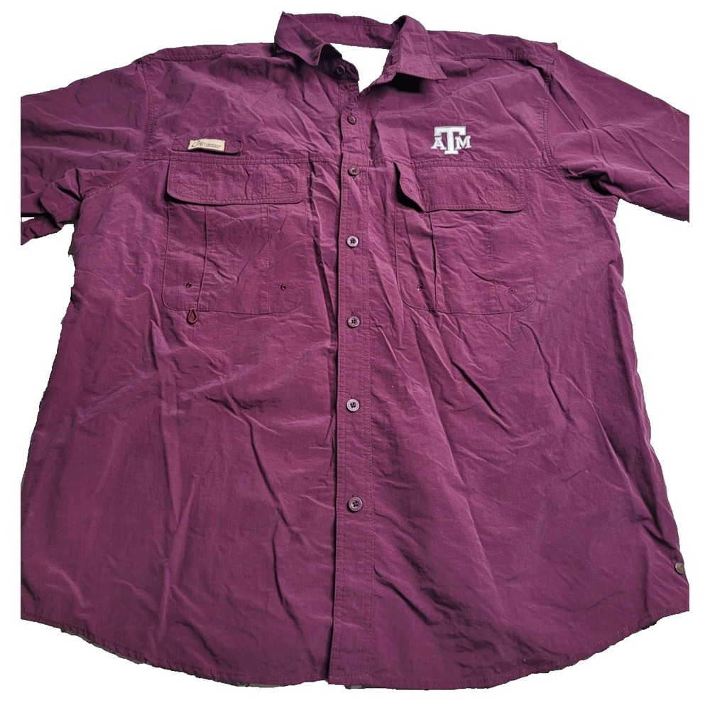 Chiliwear Texas A&M Aggies Short Sleeve Button Down‎ Maroon Shirt Men's XXL
